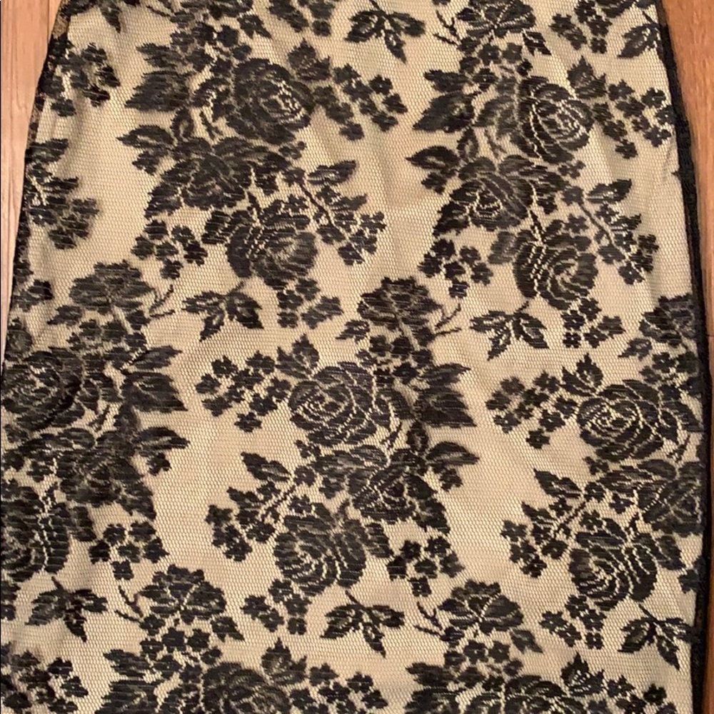NEW black lace over tan dress - Picture 4 of 5